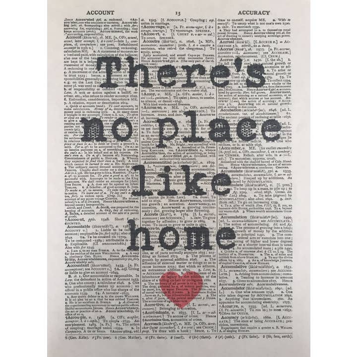 Wizard Of Oz No Place Like Home Quote - Dictionary Print for wholesale by Parksmoonprints