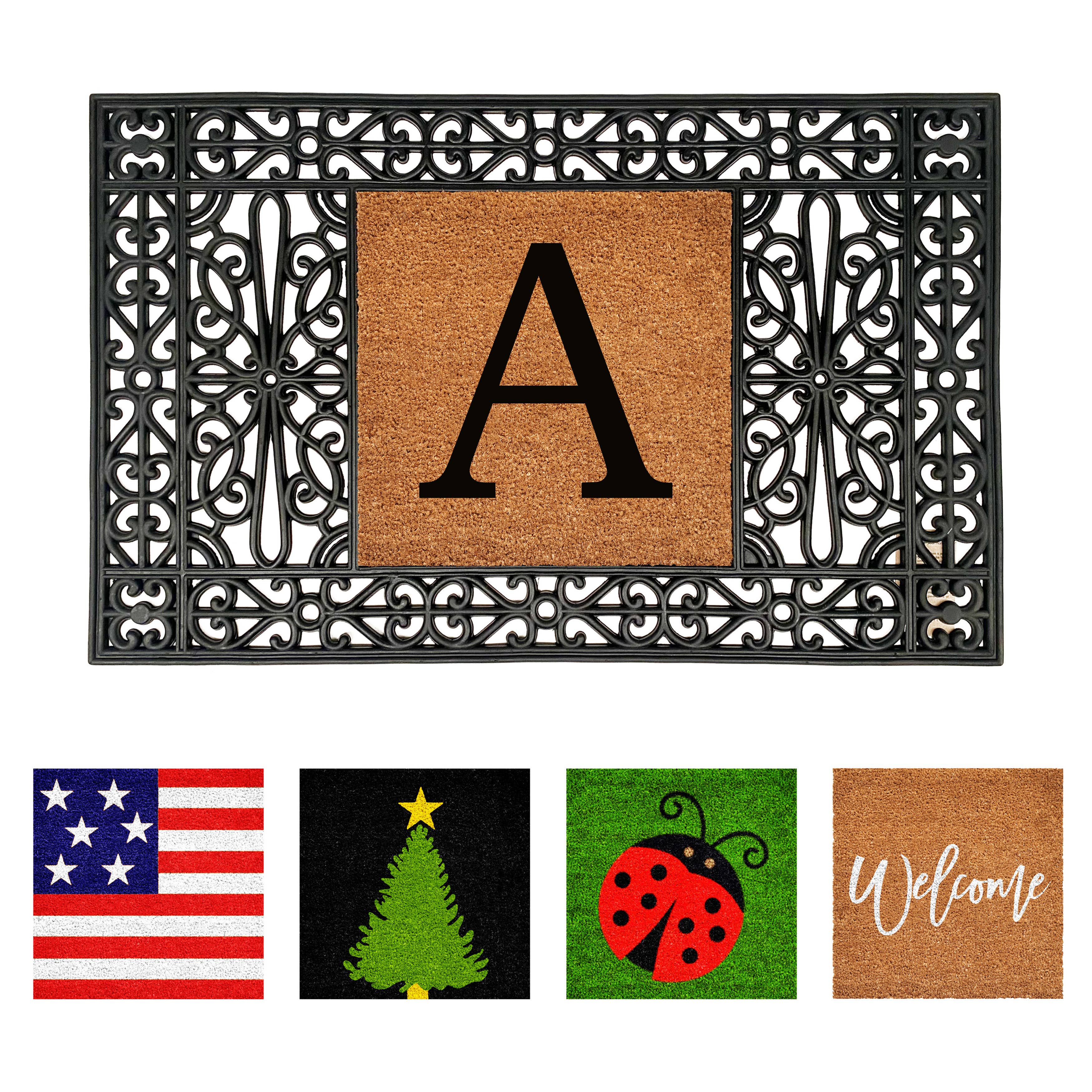 Calloway Mills - Wholesale Door Mat - Duchess Monogram Doormat 30" x 48" Interchangeable Insert26