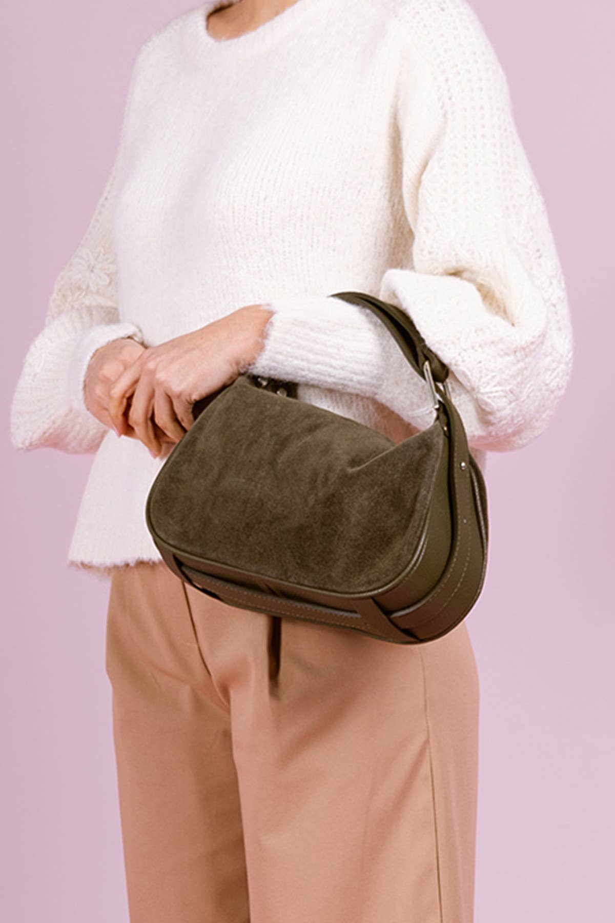 Cherry Paris - Wholesale Top Handle Bag - Women's - AMICIE SUEDE Bag - 415941