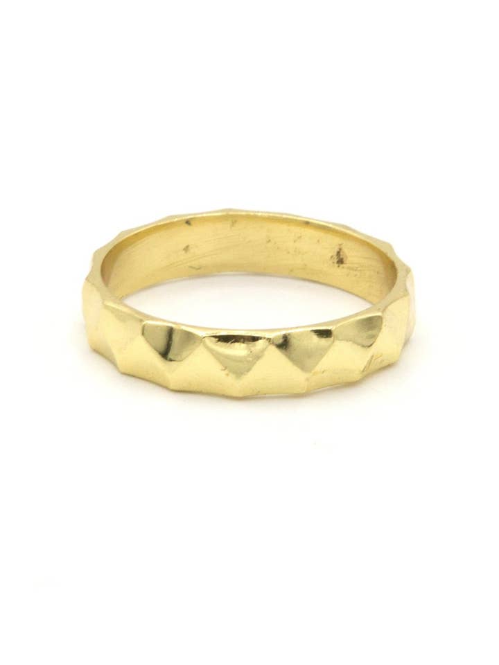 Hammered Band Brass Ring for wholesale by Fair Anita