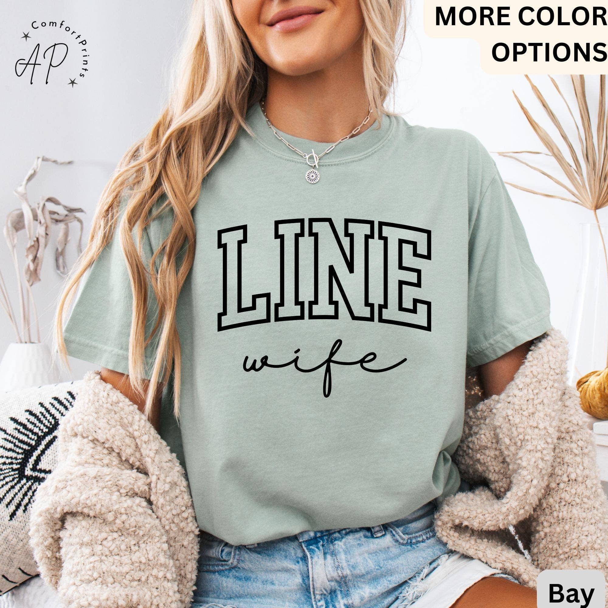 APComfortPrints - Wholesale Screen Printed T-Shirt - Women's - Line Wife Comfort Colors® Shirt, Lineman Wife T-Shirt, Linewife Tee, Gift for Electrician Spouse5