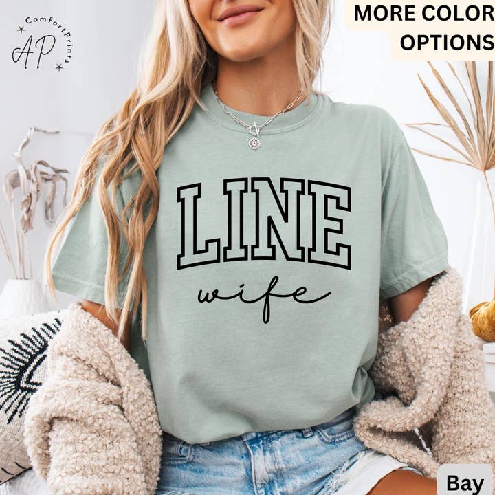 APComfortPrints - Wholesale Screen Printed T-Shirt - Women's - Line Wife Comfort Colors® Shirt, Lineman Wife T-Shirt, Linewife Tee, Gift for Electrician Spouse
5