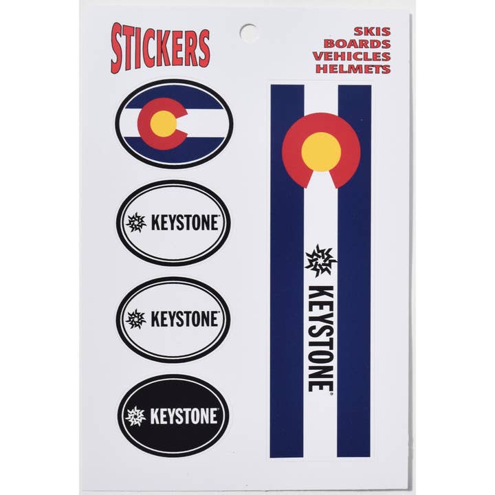 Keystone Colorado vlag stickerpakket voor wholesale door Snow Business USA