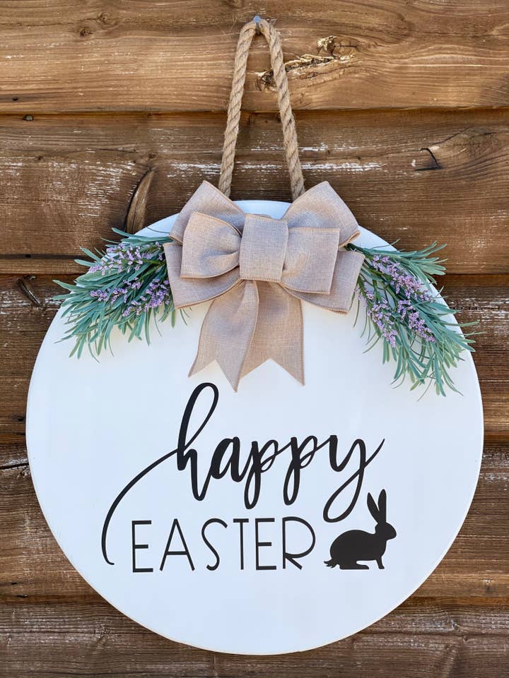 Happy Easter Door Hanger for wholesale by Mama E’s Makery
