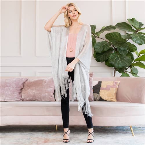 MYS Wholesale Inc - Wholesale Kimono - Women's - Elegant Metallic Colored Tassel Beach Kimono0