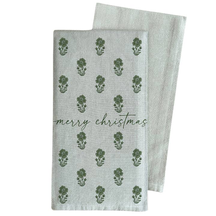 Porter Lane Home - Wholesale Tea Towel - Merry Christmas Block Print Tea Towel3