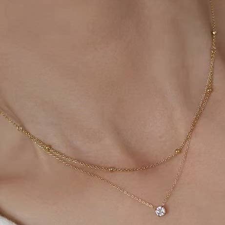 Gold 18K STAINLESS STEEL TARNISH FREE NECKLACE SET | 40NK382 for wholesale on Faire