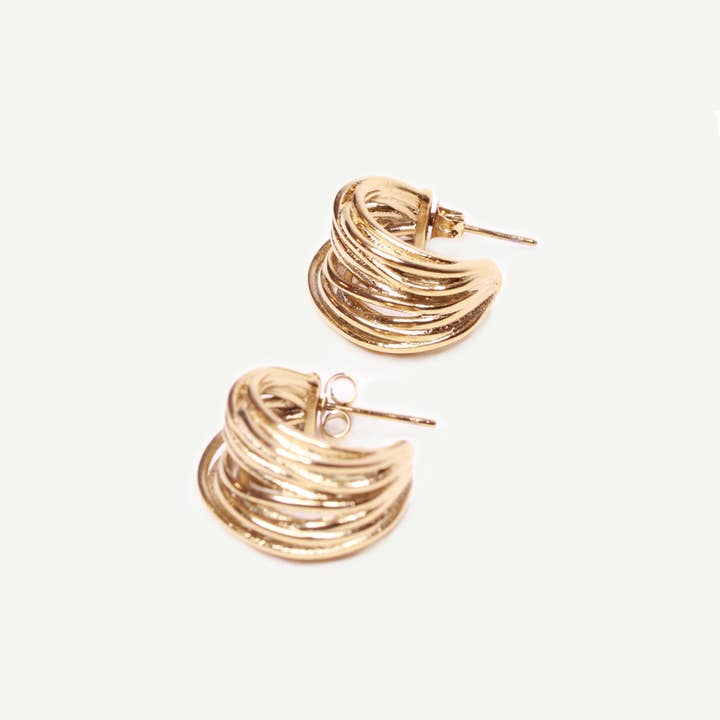 Caprice Paris - Wholesale Hoop Earrings - Kyma Creoles filaments Gold | Handmade jewelry in France1