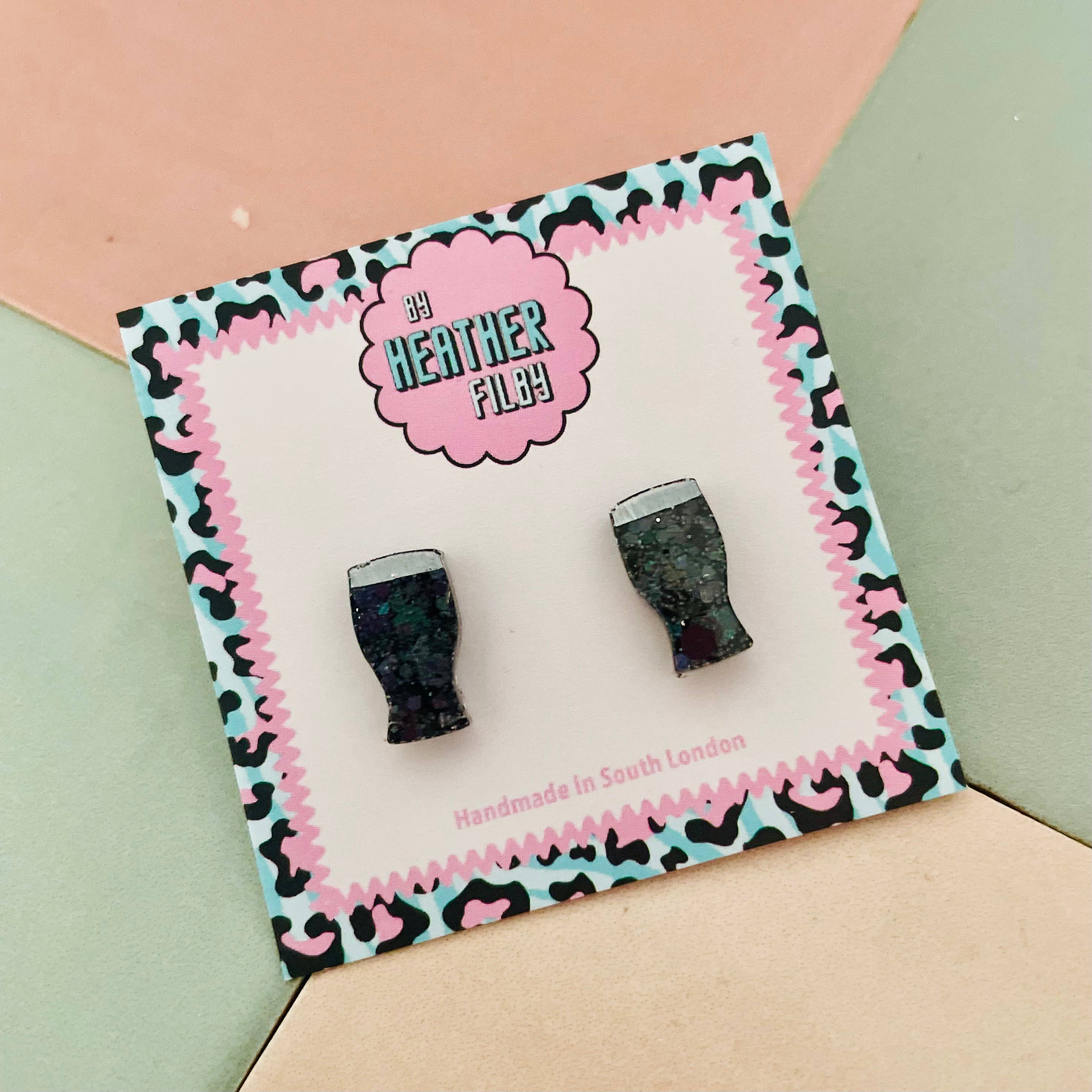 By Heather Filby – wholesale Stud/post earrings – Pint Glass Stud Earrings2