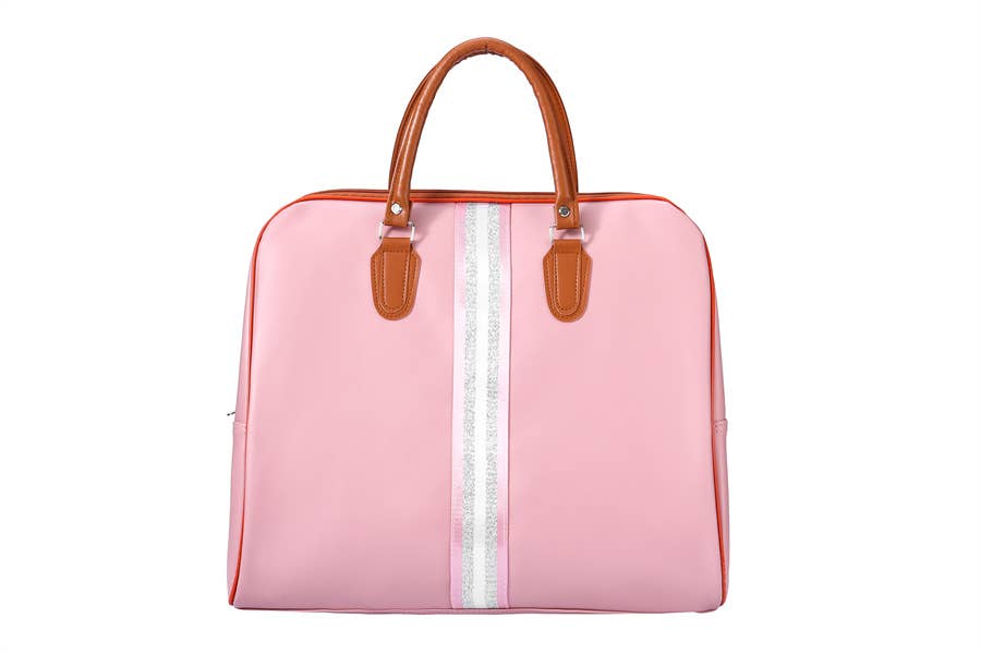 Nima Accessories Inc - Wholesale Weekender Bag - Women's - Middle Stripe Faux Leather Duffle Bag Weekender Bag Travel2