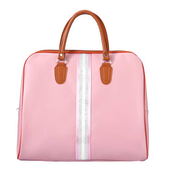 Nima Accessories Inc - Wholesale Weekender Bag - Women's - Middle Stripe Faux Leather Duffle Bag Weekender Bag Travel4