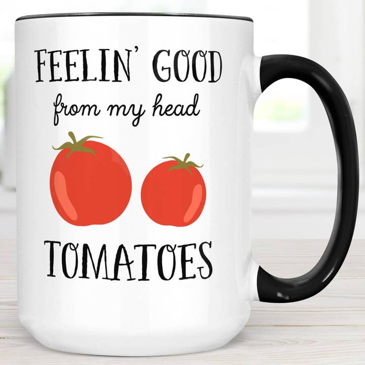 Tomato Pun Funny Coffee Mug for wholesale by Foxy Mug