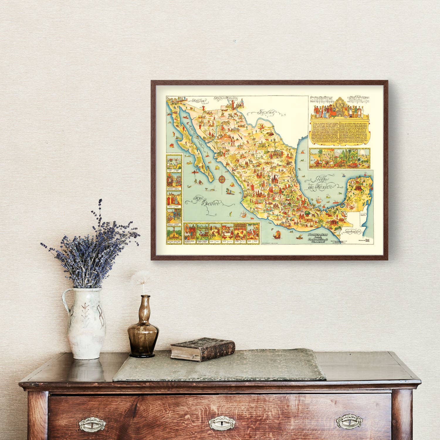 Ted's Vintage Art - Wholesale Map - Vintage Map of Mexico 19311