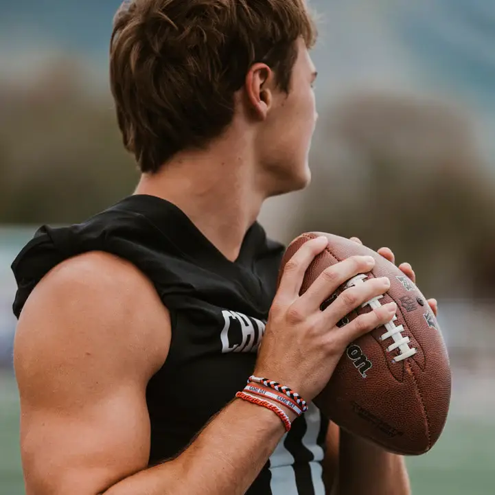 K'lani hair tie bracelets - Wholesale Jewelry Set - "Game Day" Red/White/Black Hair Bracelets3