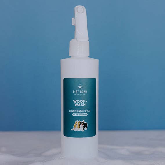 Woof & Wash Dog Conditioning Spray for wholesale by Dirt Road Candle Co