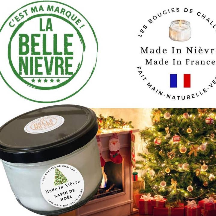 CANDELA «ALBERO DI NATALE» PRODOTTA A NIÈVRE per la vendita all'ingrosso da parte di LES BOUGIES DE CHALLUY