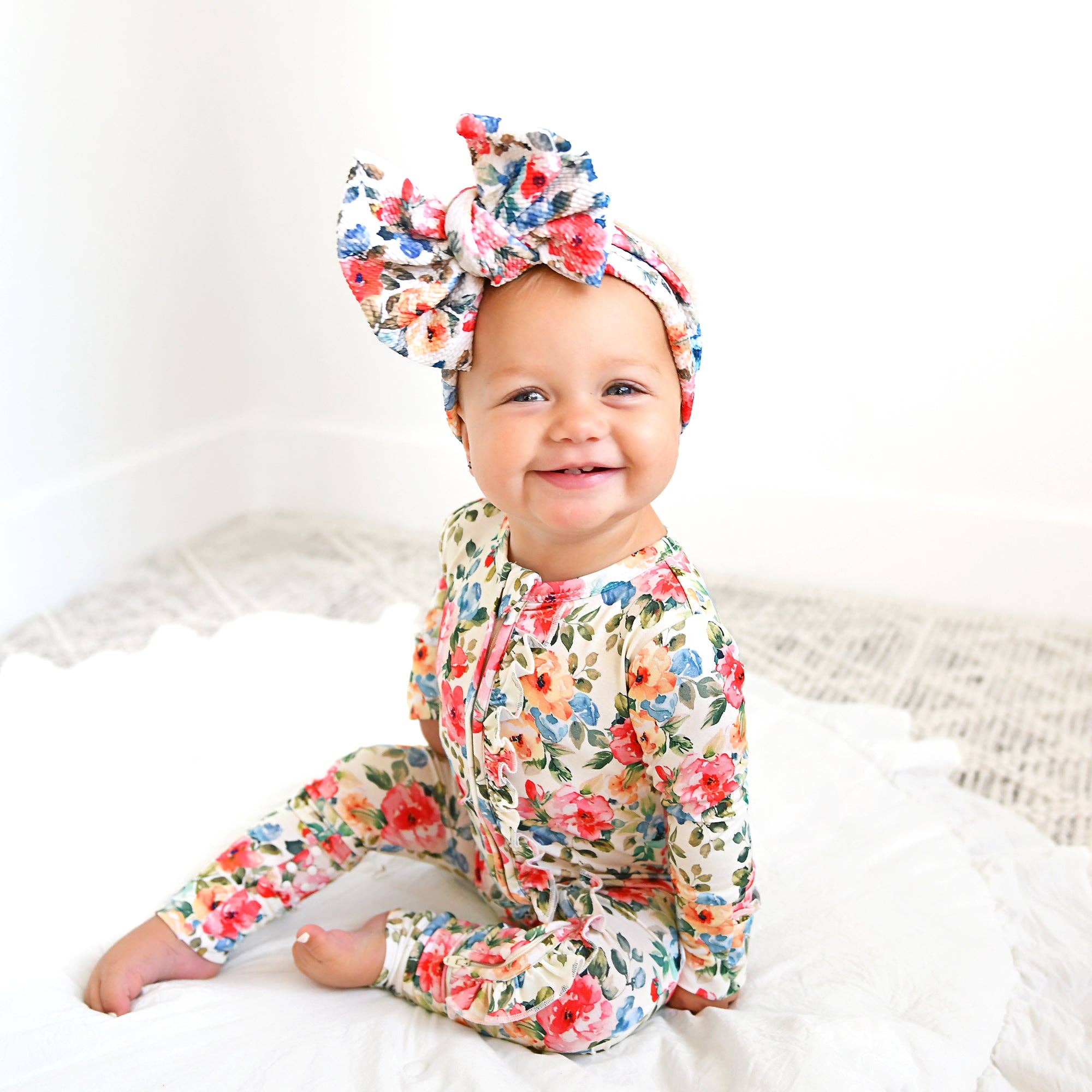 Gigi and Max - Wholesale Jumpsuit - Baby - Nayeli RUFFLE ZIP Bamboo One Piece Floral Baby Clothing12