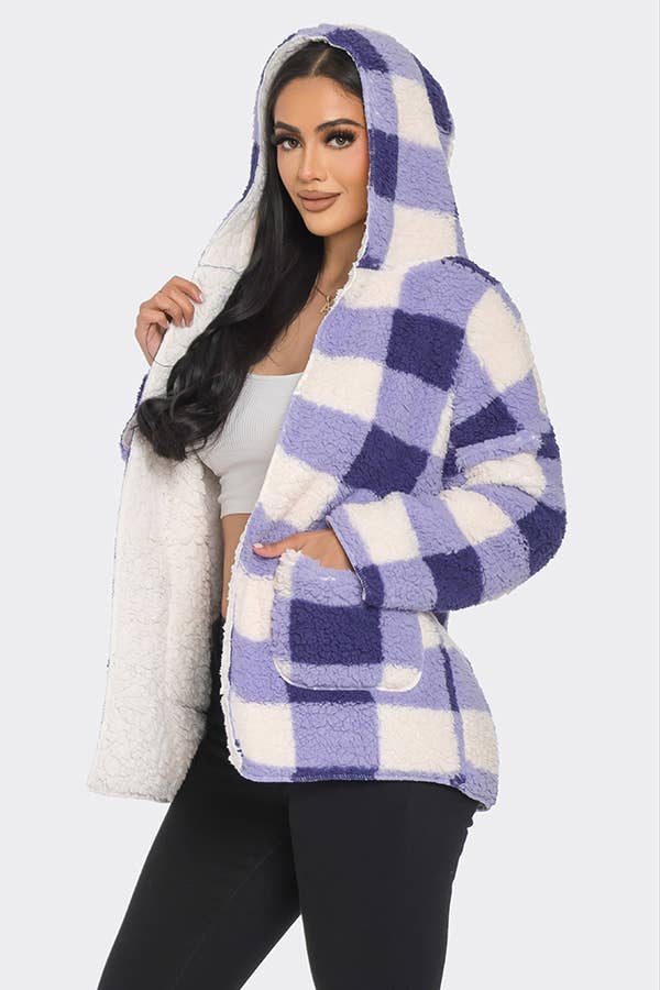 Lime All the Time - Wholesale Jacket - Women's - Teddy Bear Pattern Fluffy Fuzzy Fur Hoodie Jacket16