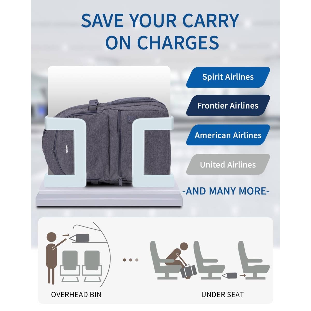 wandf – Großhandel Rucksack – Unisex – 18x14x8 Persönlicher Gegenstand Handgepäcktasche mit USB-Ladeanschluss5