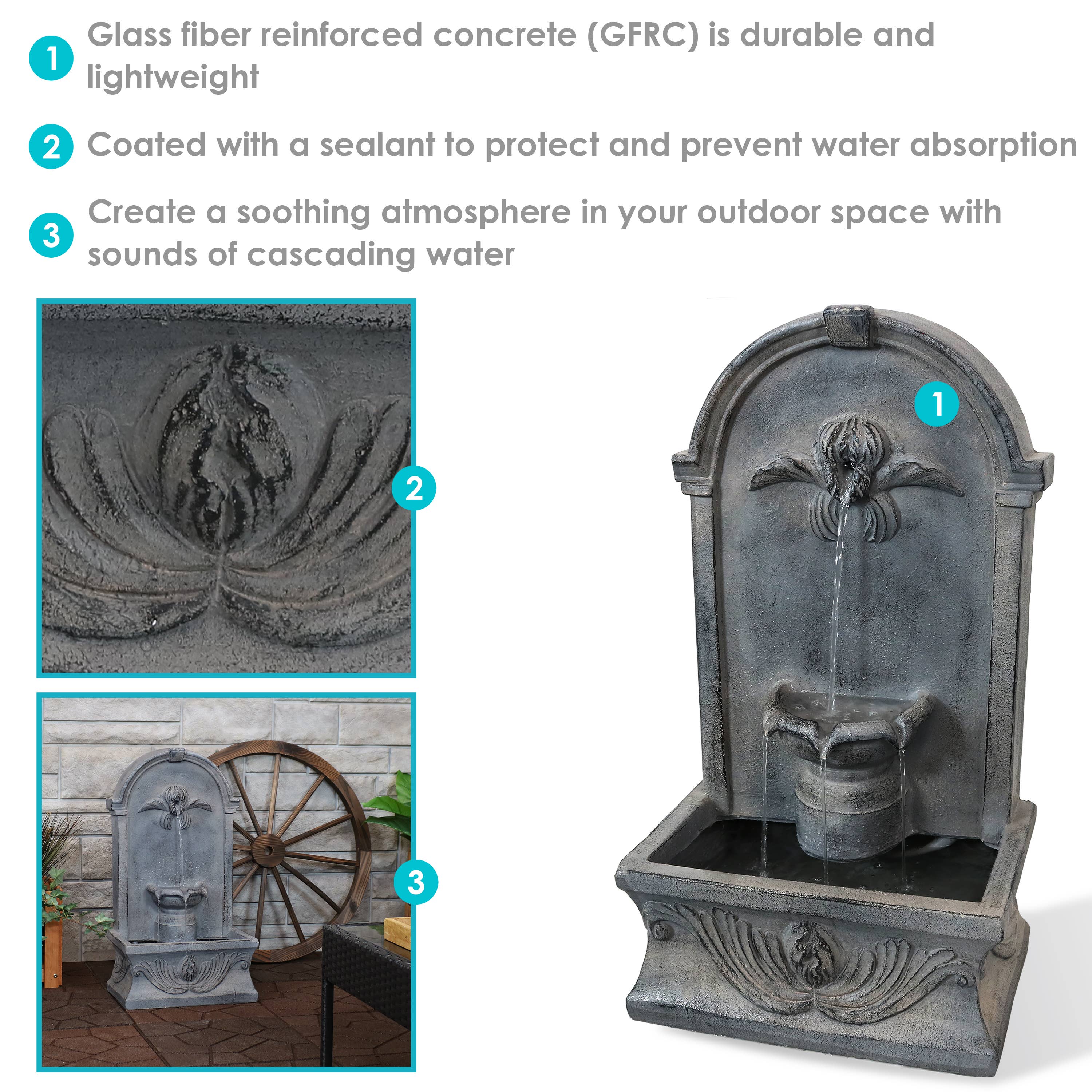 Sunnydaze Decor - Wholesale Outdoor Ornament/Decor - French-Inspired Reinforced Concrete Outdoor Fountain2