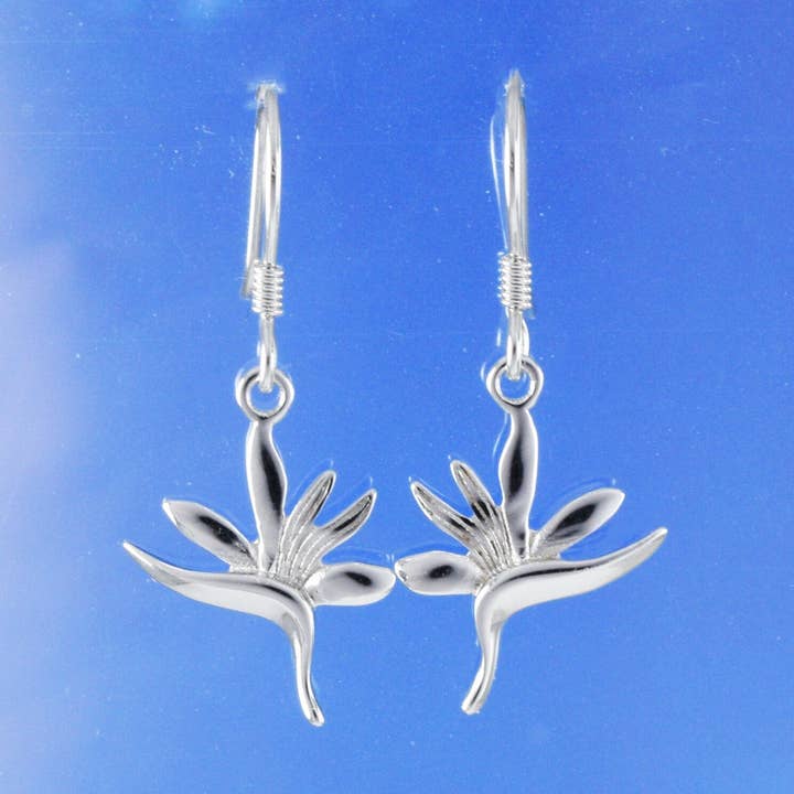 Paradise Treasures Jewelry - Wholesale Dangle Earrings - Hawaiian Bird of Paradise Earrings, Sterling Silver Bird of Paradise Dangle Earrings, Christmas Anniversary Birthday Mom Gift0