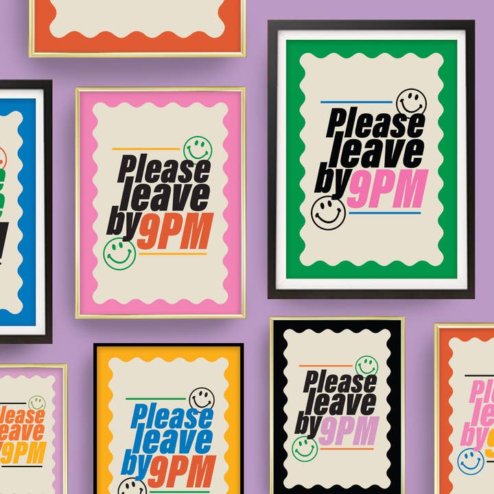 PLEASE LEAVE BY 9PM | WALL ART PRINT for wholesale by Penny And Me