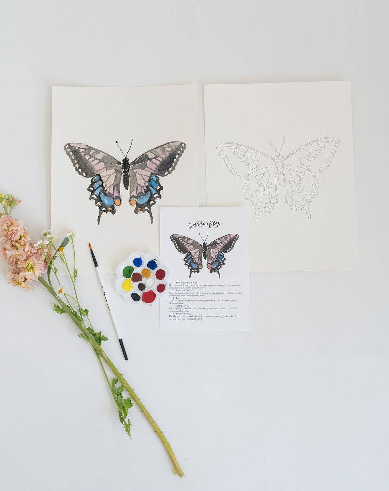 Bailey Rae Studio - Wholesale DIY Craft Kit - butterfly - watercolor kit3