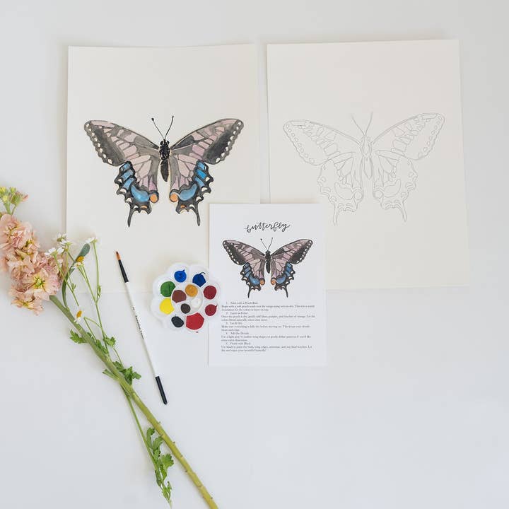 Bailey Rae Studio - Wholesale DIY Craft Kit - butterfly - watercolor kit3