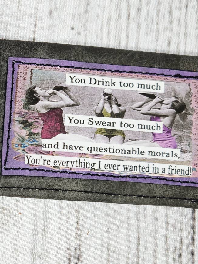 Friends Credit Card Case Reclaimed Leather for wholesale by Old Bagzz