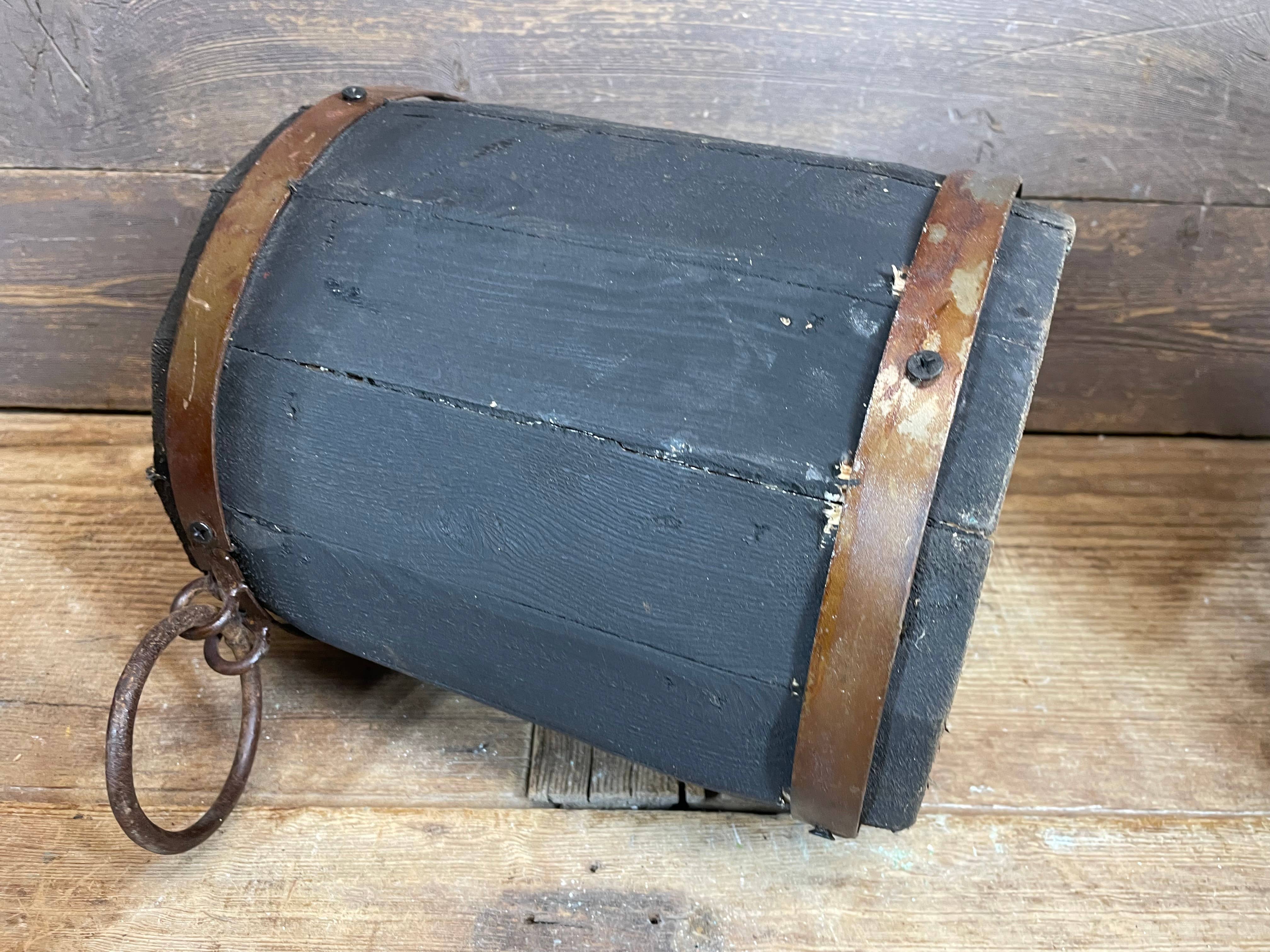 My Amigos Imports - Wholesale Bucket/Pail - Rustic Trim Bucket-Wooden-Handmade-3 Sizes-Black Tone3