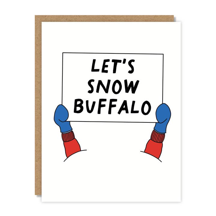Let's Snow Buffalo Card for wholesale by Tiny Buffalo Designs Co.