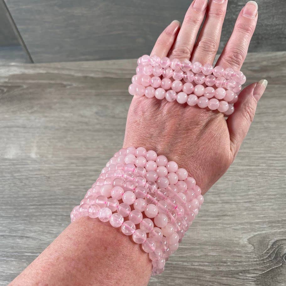 Keystone Crystals - Wholesale Beaded Bracelet - 8mm Round Gemstone Beaded Bracelets – Assorted Crystals Bulk68