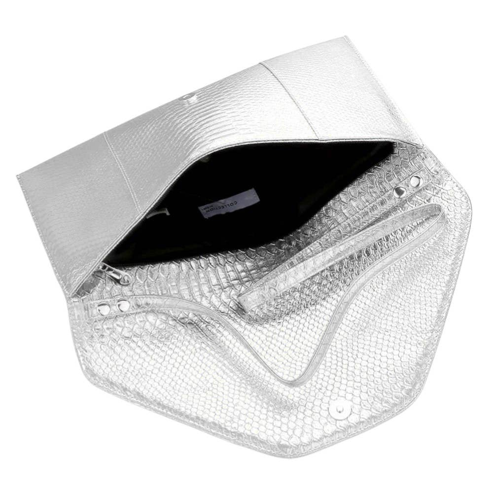 Sensibling Corp. - Wholesale Clutch Bag - Women's - Snake Skin Patterned Envelope Clutch / Shoulder Bag1