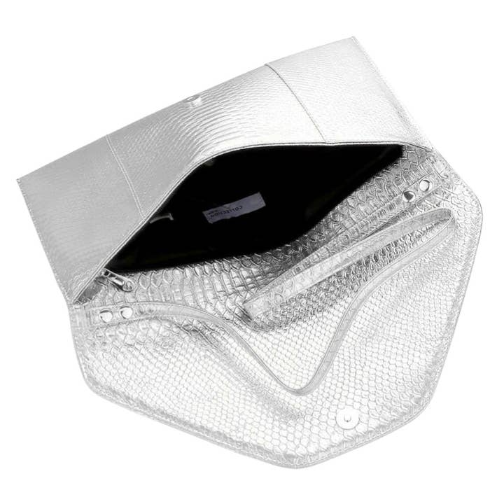 Sensibling Corp. - Wholesale Clutch Bag - Women's - Snake Skin Patterned Envelope Clutch / Shoulder Bag1