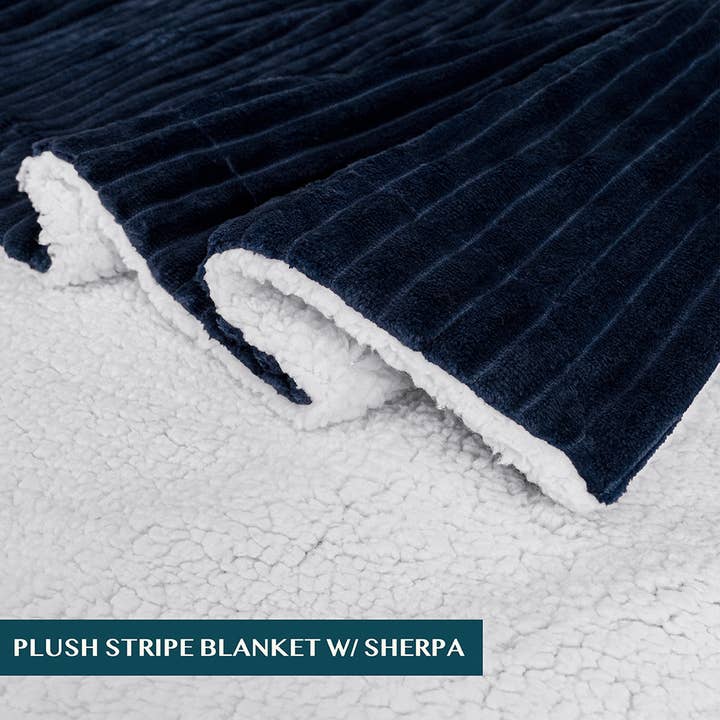 Pavilia - Wholesale Throw Blanket - Ribbed Sherpa Throw Blanket52