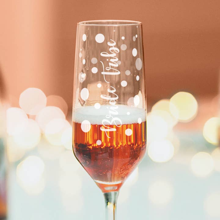 Bride Tribe Champagne Flute for wholesale by Becky Broome