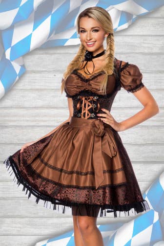atixo GmbH - Vendita all'ingrosso Costume di carnevale - Donna - Dirndl premium con camicetta e grembiule1