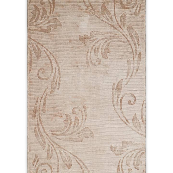 The Rug Decor, Inc. - Wholesale Area Rug - 3x5 Hand Woven and Carved Beige and Peach Art Silk Rug