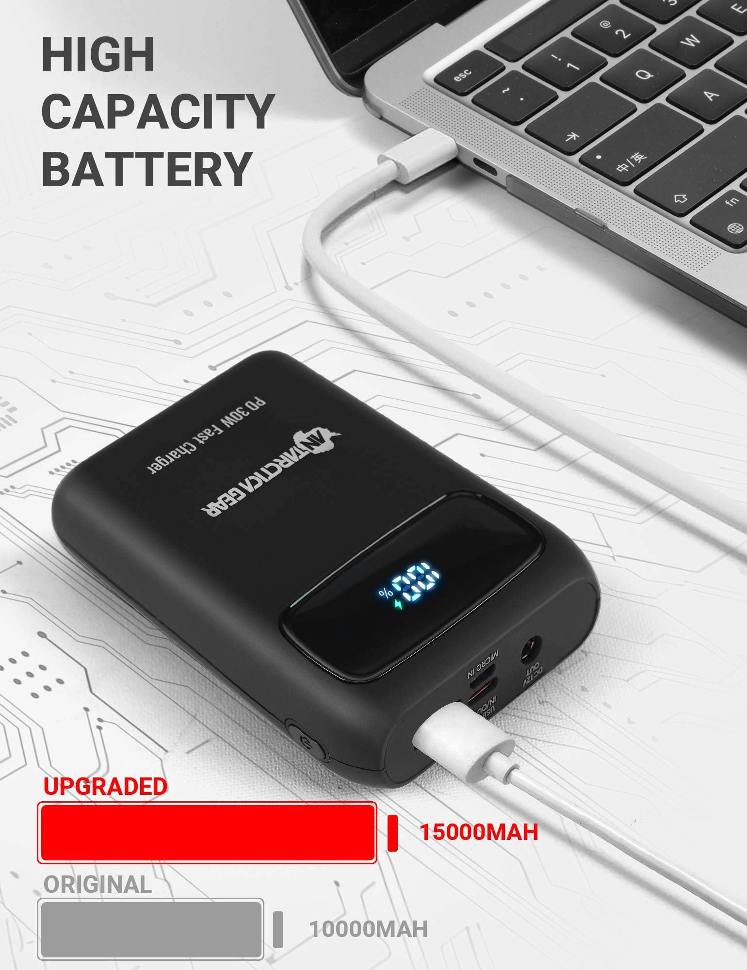 Antarctica Outdoors – wholesale Portable charger – ANTARCTICA GEAR 15000mAh 12V Portable Battery, PD 30W and QC 4.0 Fast Charger Battery2