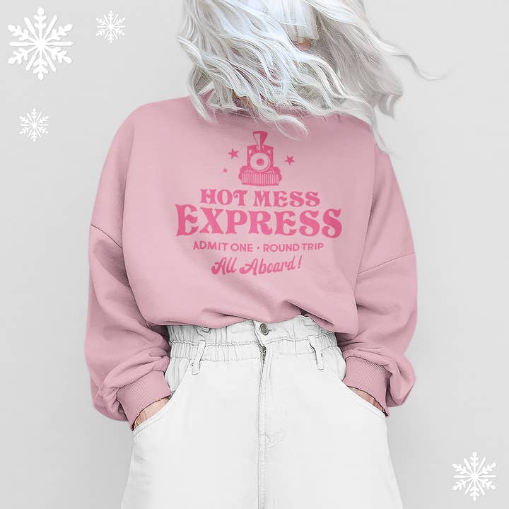 Le Sweat-shirt Ras-du-cou Mess Express pour la vente par femfetti