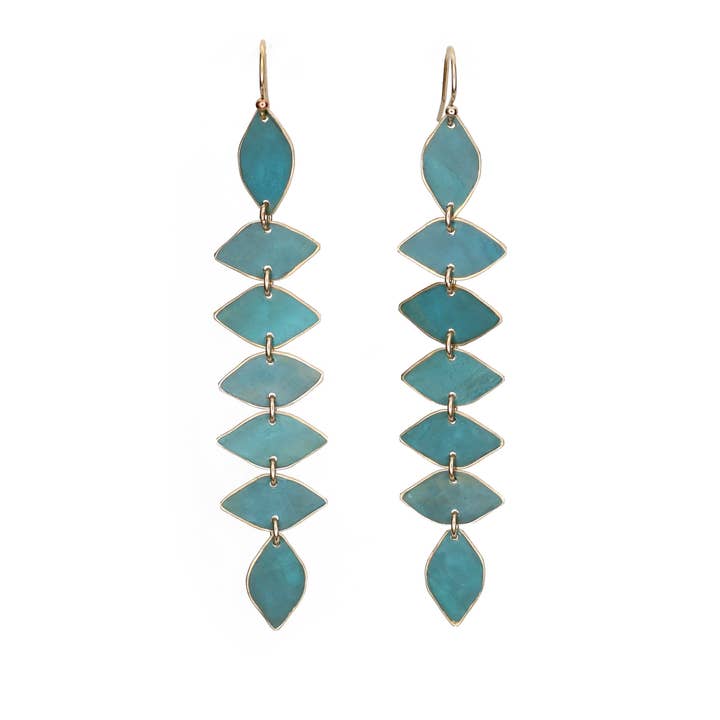 Ivy Long Earring - Aloe Patina for wholesale by Carolyn Keys