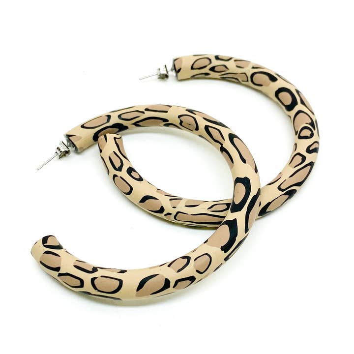 Hillside Studio - Wholesale Hoop Earrings - Becca Hoops - Leopard Print4