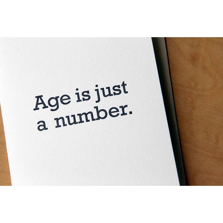 Age Is Just A Number Greeting Card for wholesale by McBitterson's