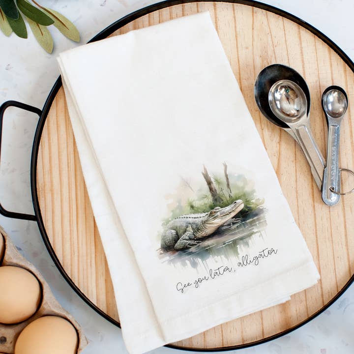 Later Alligator Kitchen Towel for wholesale by Pelican Provision Co.