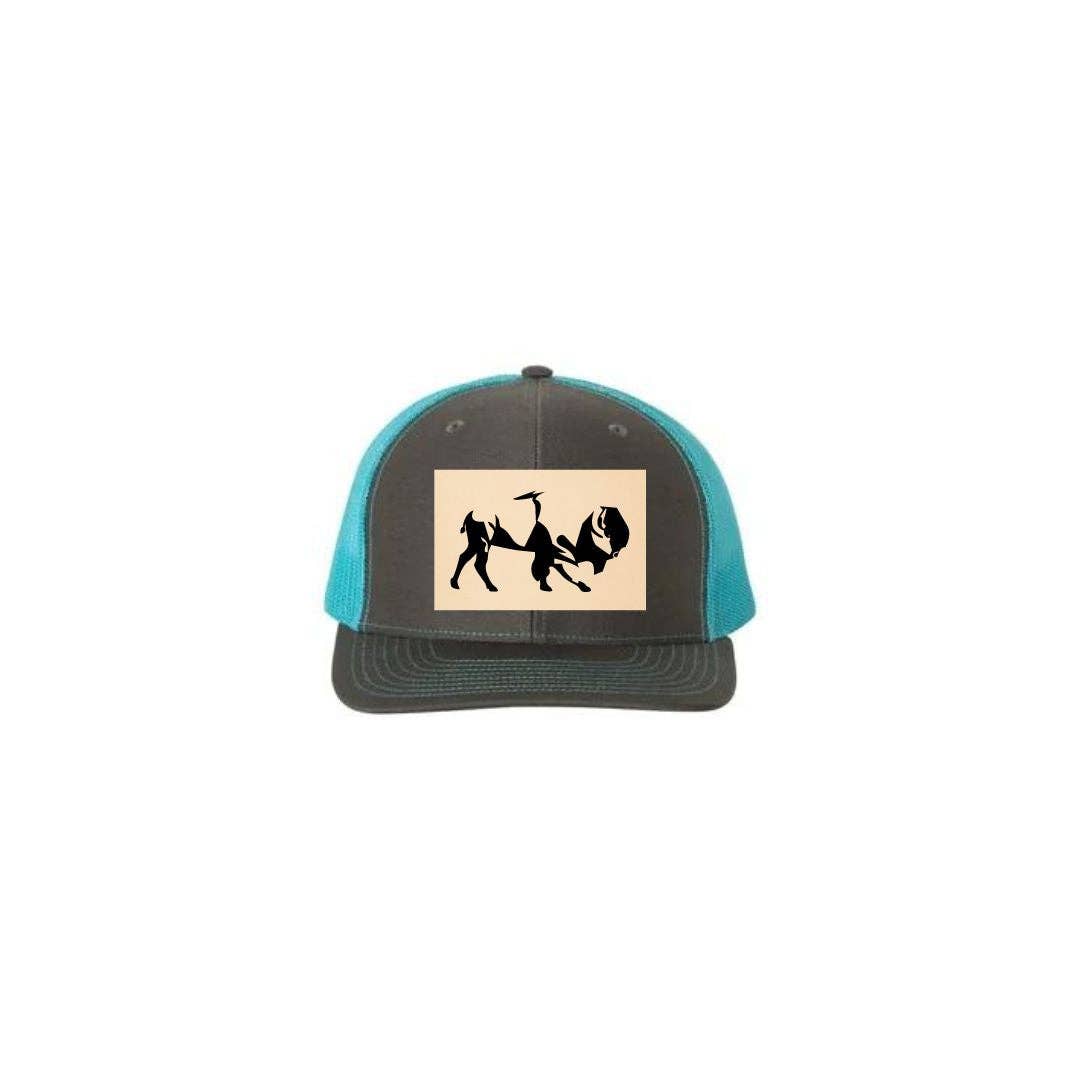 Prairie Buffalo - Wholesale Trucker Hat - Unisex - Trucker Hat - Bison Outline Leather Hat Patch3