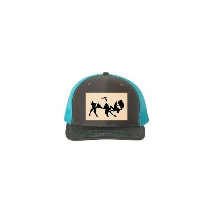 Prairie Buffalo - Wholesale Trucker Hat - Unisex - Trucker Hat - Bison Outline Leather Hat Patch3