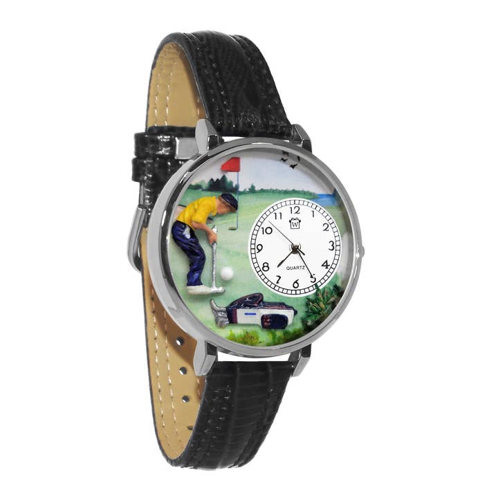 Men's Golfer 3D Watch Silver Large for wholesale by Whimsical Gifts