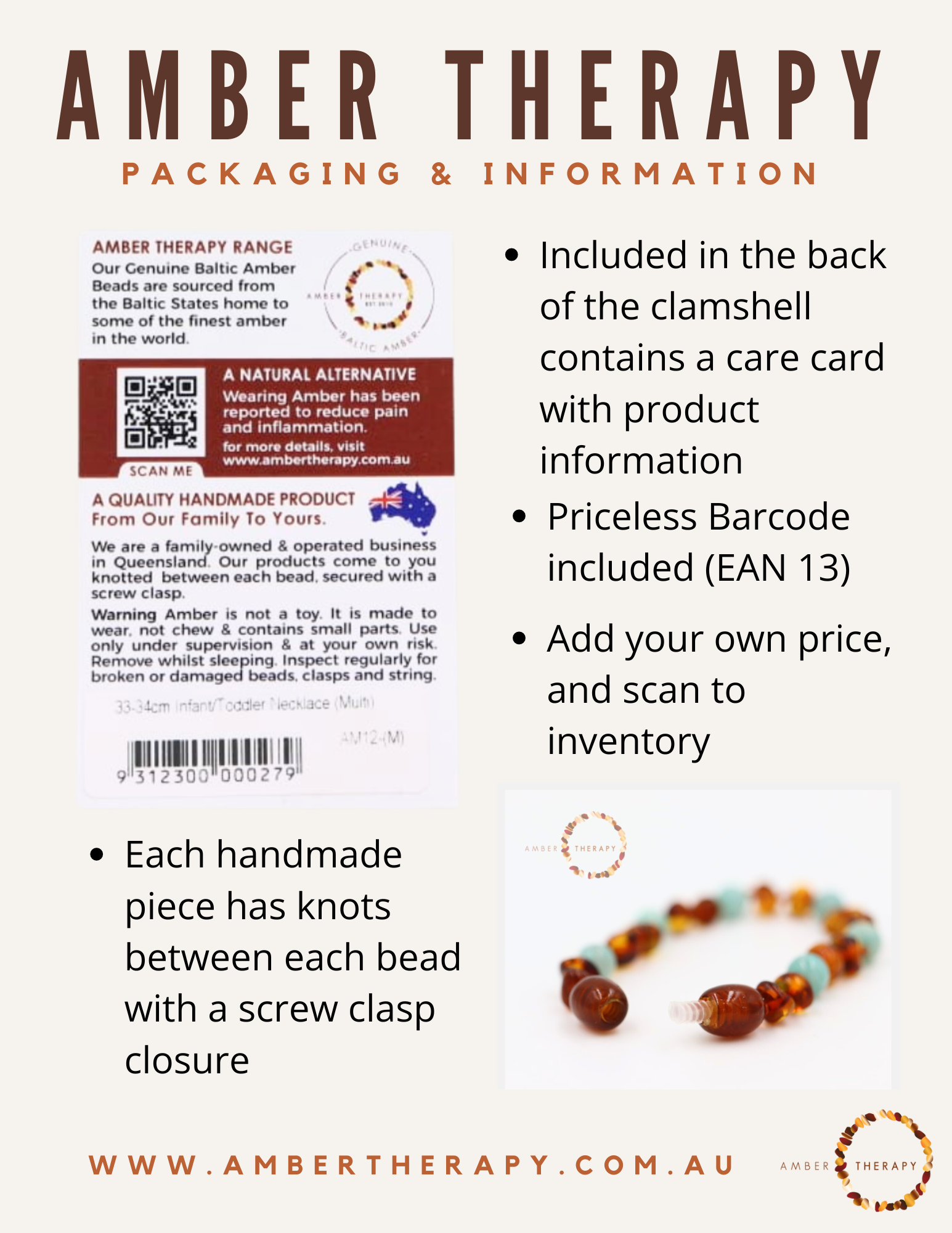 Amber Therapy - Wholesale Beaded Bracelet - Kids - 14-15cm Multi Amber Bracelet/Anklet4