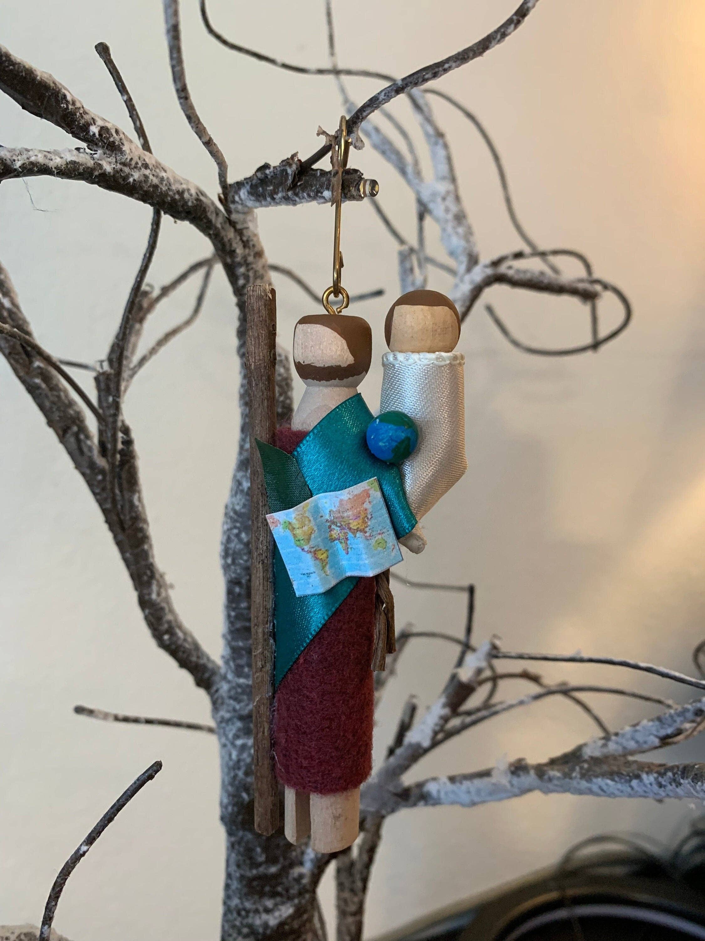 Our Saint Family – wholesale Ornament – St. Christopher Wooden Doll Ornament0