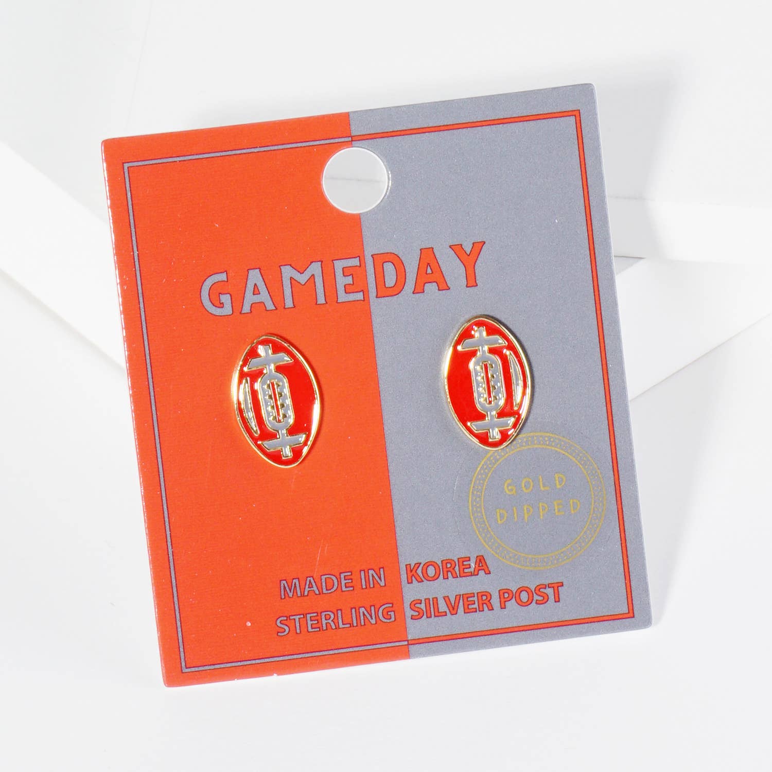 Lou & Co - Wholesale Stud/Post Earrings - Enamel Football Stud Earrings14